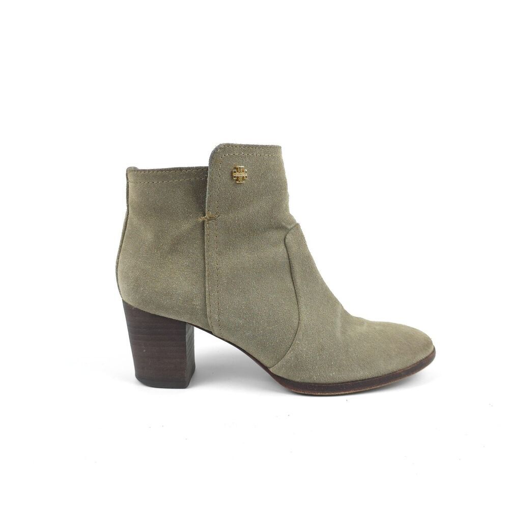 TORY BURCH Sabe Suede Ankle Bootie Preppy French Girl Old Money Quiet Luxury 6.5